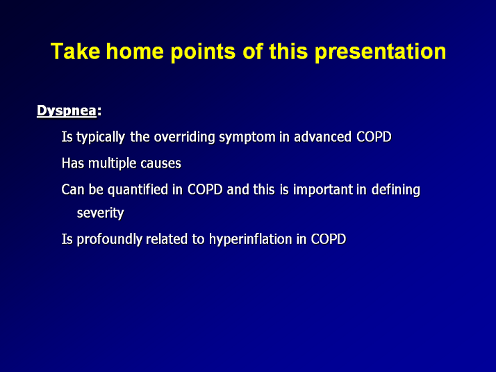 Take Home Points Dyspnea In COPD Activity Two COPD Advanced 